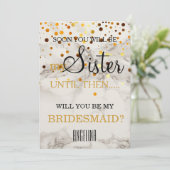 Wil je mijn bruidsmeisje zijn? Marmeren achtergron Kaart (Staand voorkant)