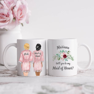 Wil je mijn bruidsmeisje zijn? Meisjes in badjasse Koffiemok