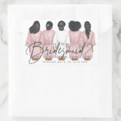 Wil je mijn bruidsmeisje zijn? Meisjes in badjasse Rechthoekige Sticker (Tas)