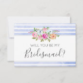 Wil je mijn bruidsmeisje zijn met moderne bloemige kaart (Voorkant)