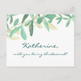 Wil je mijn bruidsmeisje zijn Modern Botanical? Kaart