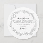 Wil je mijn bruidsmeisje zijn Modern Botanical Lea Kaart (Achterkant)