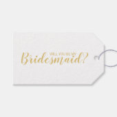Wil Je Mijn Bruidsmeisje Zijn? Modern Schrift Goud Cadeaulabel (Voorkant (Horizontaal))