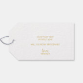 Wil Je Mijn Bruidsmeisje Zijn? Modern Schrift Goud Cadeaulabel (Achterkant Horizontaal)