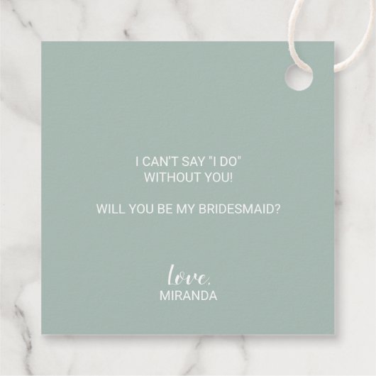 Wil je mijn bruidsmeisje zijn? Modern script Bedankjes Labels (Achterkant)