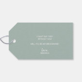 Wil je mijn bruidsmeisje zijn? Modern script Cadeaulabel (Achterkant Horizontaal)