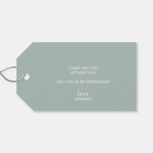 Wil je mijn bruidsmeisje zijn? Modern script Cadeaulabel (Achterkant Horizontaal)