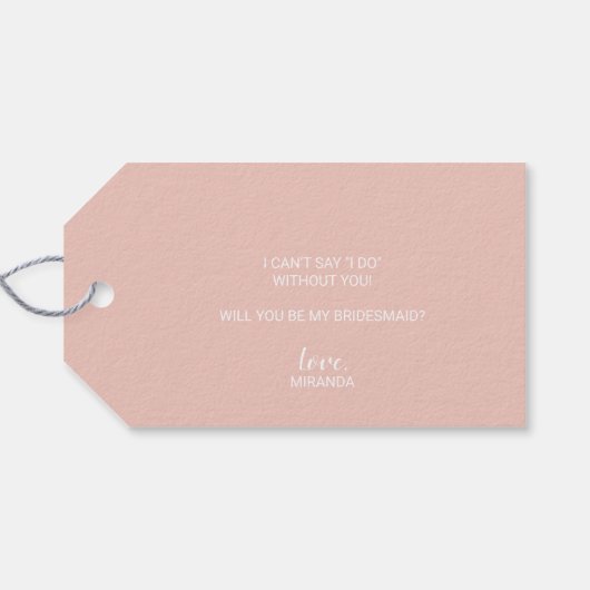 Wil je mijn bruidsmeisje zijn? Modern script Cadeaulabel (Achterkant Horizontaal)