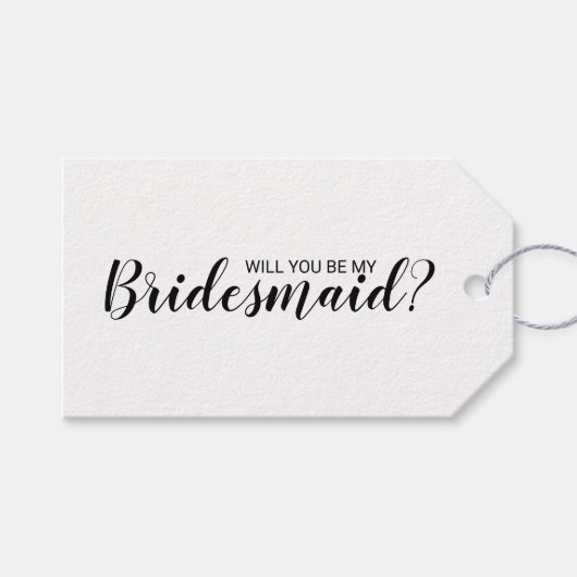 Wil je mijn bruidsmeisje zijn? Modern Script Gift Cadeaulabel (Voorkant (Horizontaal))