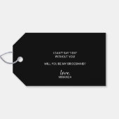Wil je mijn bruidsmeisje zijn? Modern Script Zwart Cadeaulabel (Achterkant Horizontaal)