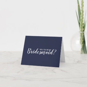Wil je mijn bruidsmeisje zijn? Navy Blue Script