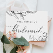 Wil je mijn bruidsmeisje zijn | Olive Elegant Scri Briefkaart