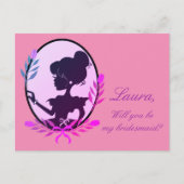 Wil je mijn bruidsmeisje zijn? Paars Uitnodiging Briefkaart (Voorkant)