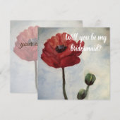 Wil je mijn bruidsmeisje zijn, Red Poppy kaart? Kaart (Voorkant / Achterkant)