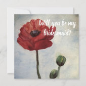 Wil je mijn bruidsmeisje zijn, Red Poppy kaart? Kaart (Voorkant)