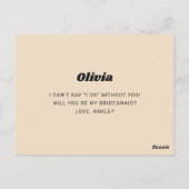 Wil je mijn bruidsmeisje zijn. Retro regenboog jar Briefkaart (Achterkant)