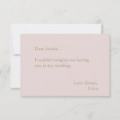 Wil je mijn bruidsmeisje zijn Roze Goud Typografie Kaart (Achterkant)