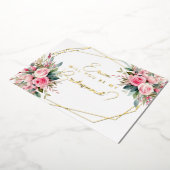 Wil je mijn bruidsmeisje zijn? roze rozen folie uitnodiging (Gedraaid)