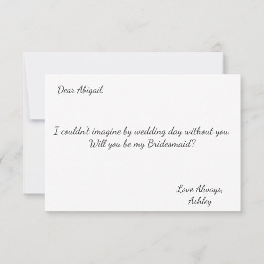 Wil je mijn bruidsmeisje zijn | Rustic Bridesmaid  Kaart (Achterkant)