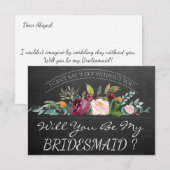 Wil je mijn bruidsmeisje zijn | Rustic Bridesmaid  Kaart (Voorkant / Achterkant)