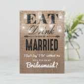 Wil je mijn bruidsmeisje zijn? | Rustic Bruidsmeis Kaart (Staand voorkant)