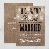 Wil je mijn bruidsmeisje zijn? | Rustic Bruidsmeis Kaart (Voorkant / Achterkant)