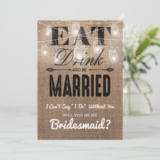 Wil je mijn bruidsmeisje zijn? | Rustiek bruidsmei Kaart (Staand voorkant)