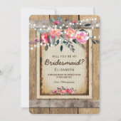 Wil je mijn bruidsmeisje zijn? | Rustiek Land Bloe Kaart (Voorkant)