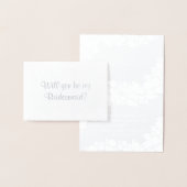 Wil je mijn bruidsmeisje zijn? rustieke kant folie kaarten (Display)