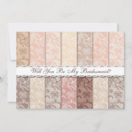 Wil je mijn bruidsmeisje zijn? rustieke  kant kaart