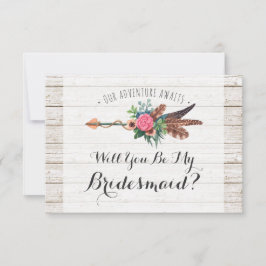Wil je mijn bruidsmeisje zijn? Rustige Boheemse Br Kaart
