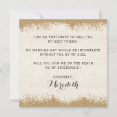 Wil je mijn bruidsmeisje zijn? Sandy Beach bruilof Kaart (Achterkant)