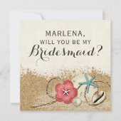 Wil je mijn bruidsmeisje zijn? Sandy Beach bruilof Kaart (Voorkant)