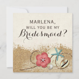 Wil je mijn bruidsmeisje zijn? Sandy Beach bruilof Kaart