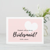 "Wil je mijn bruidsmeisje zijn" | Schattigee kalli Kaart (Staand voorkant)