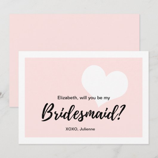 "Wil je mijn bruidsmeisje zijn" | Schattigee kalli Kaart (Voorkant / Achterkant)