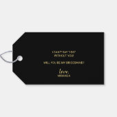 Wil je mijn bruidsmeisje zijn? Script Zwart en Gou Cadeaulabel (Achterkant Horizontaal)