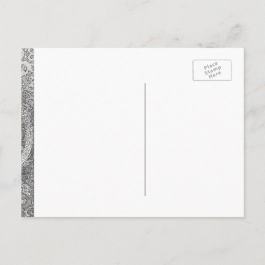 Wil je mijn bruidsmeisje zijn? Silver Damask Uitnodiging Briefkaart (Achterkant)
