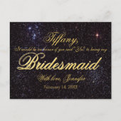 Wil je mijn bruidsmeisje zijn? Sterrennacht Uitnodiging Briefkaart (Voorkant)