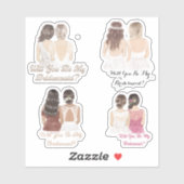 Wil je mijn bruidsmeisje zijn, stijlvolle 4 bruilo sticker (Vel)