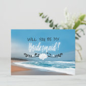 Wil je mijn bruidsmeisje zijn | Strand bruidsmeisj Kaart (Staand voorkant)