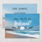 Wil je mijn bruidsmeisje zijn | Strand bruidsmeisj Kaart (Voorkant / Achterkant)