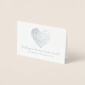 Wil je mijn bruidsmeisje zijn? trendy hart folie kaarten (Voorkant)