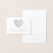 Wil je mijn bruidsmeisje zijn? trendy hart folie kaarten (Display)