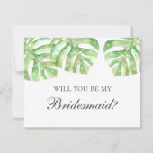 Wil je mijn bruidsmeisje zijn. Tropische zomer bru Kaart (Voorkant)
