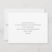 Wil je mijn bruidsmeisje zijn. Tropische zomer bru Kaart (Achterkant)