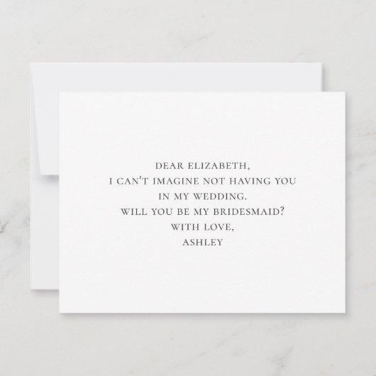 Wil je mijn bruidsmeisje zijn. Tropische zomer bru Kaart (Achterkant)