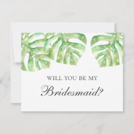 Wil je mijn bruidsmeisje zijn. Tropische zomerse b Kaart