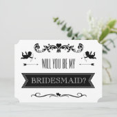 Wil je mijn bruidsmeisje zijn? Typografie Bruiloft Kaart (Staand voorkant)