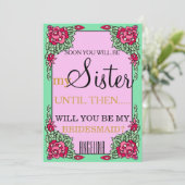 Wil je mijn bruidsmeisje zijn? uitnodiging (Staand voorkant)